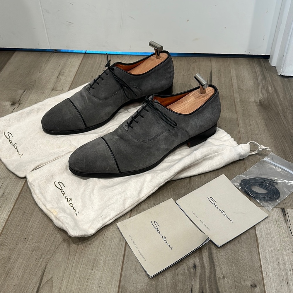 Santoni Suede Oxfords